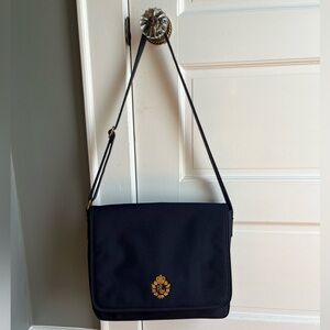 Vintage Lauren Ralph Lauren Navy Canvas Flap Crossbody Bag